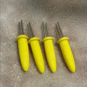 Set of Antique Yellow Corn Holders